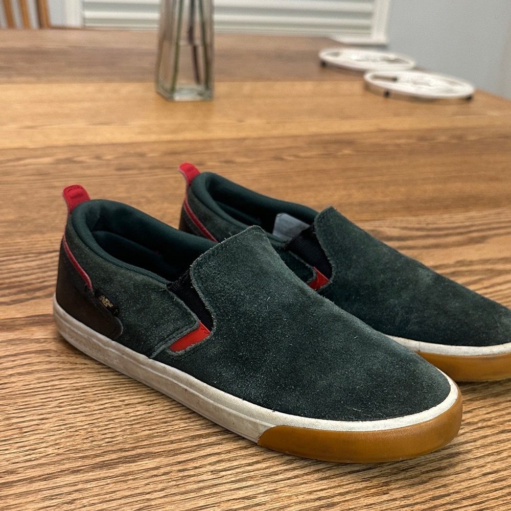 New Balance Men's Green and Red Slip-On Loafers